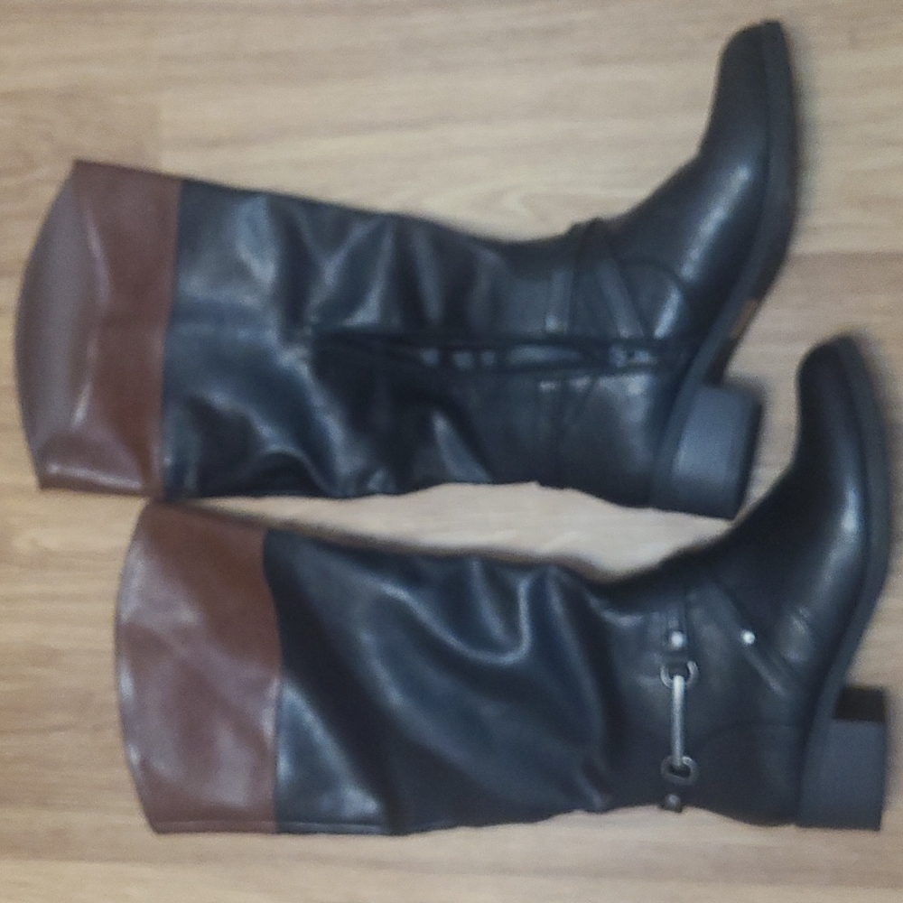 Nautical black, top brown boots